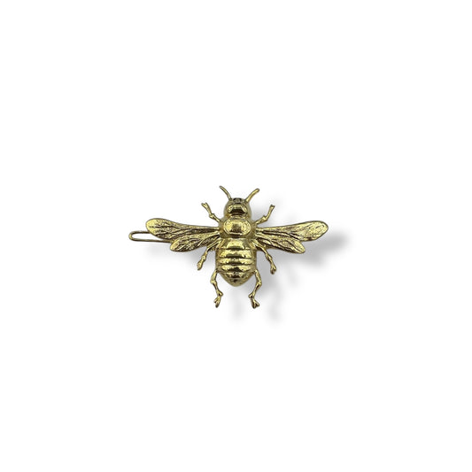Bee Adventurous Hair Barrette with Bee Accent, Large - 18K Gold