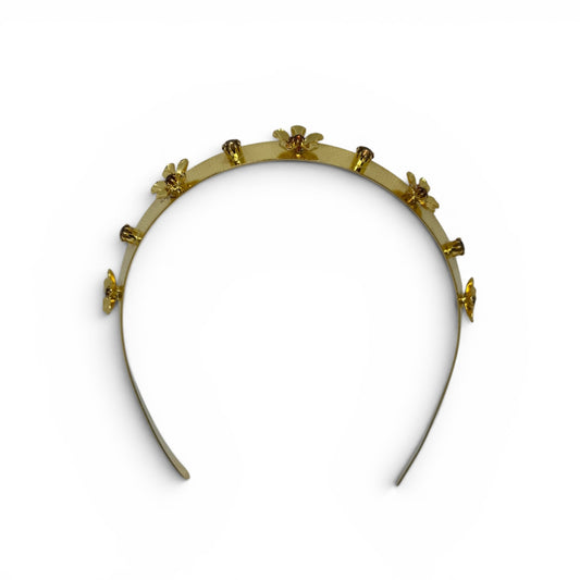 Classic Flowers Crown Headband - Bronze/18K Gold