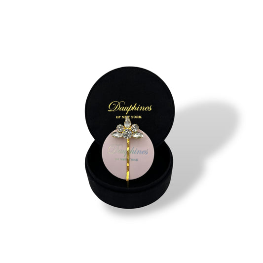 Classic Sparkle Bobby Pin featuring Sparkling Swarovski Crystals - Clear/18K Gold