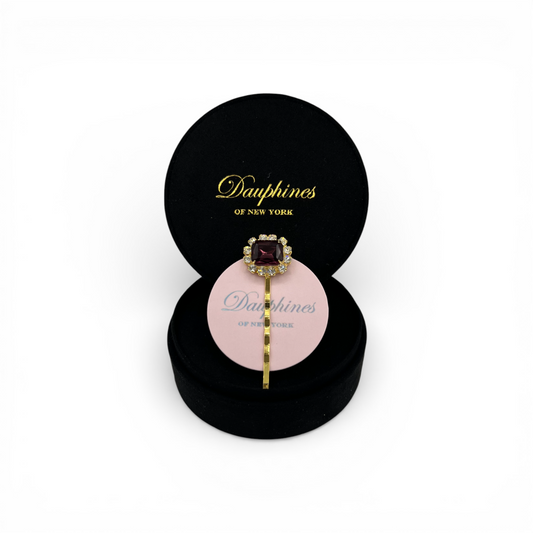 February (Amethyst) - The Birthstone Collection - Bobby Pin featuring Sparkling Swarovski Crystals - Amethyst/Gold