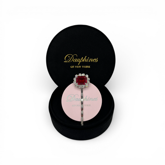 January (Garnet) - The Birthstone Collection - Bobby Pin featuring Sparkling Swarovski Crystals - Garnet/Silver