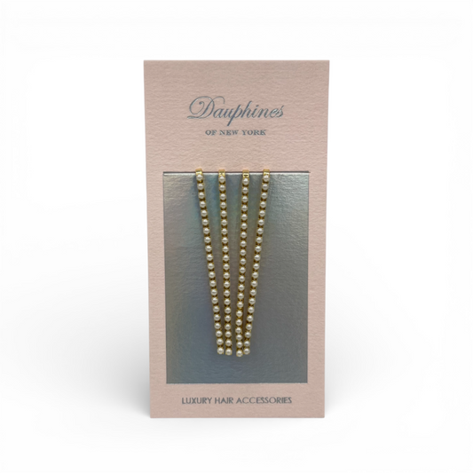 Sparkle Princess Crystal Bobby Pins, Set of Four - Pearl / 18K Gold