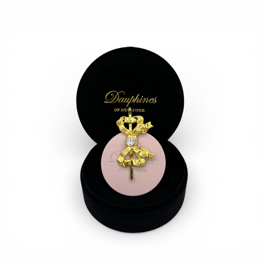 The Eloise Bobby Pin with Bow and Swarovski Crystal Accent - 18K Gold
