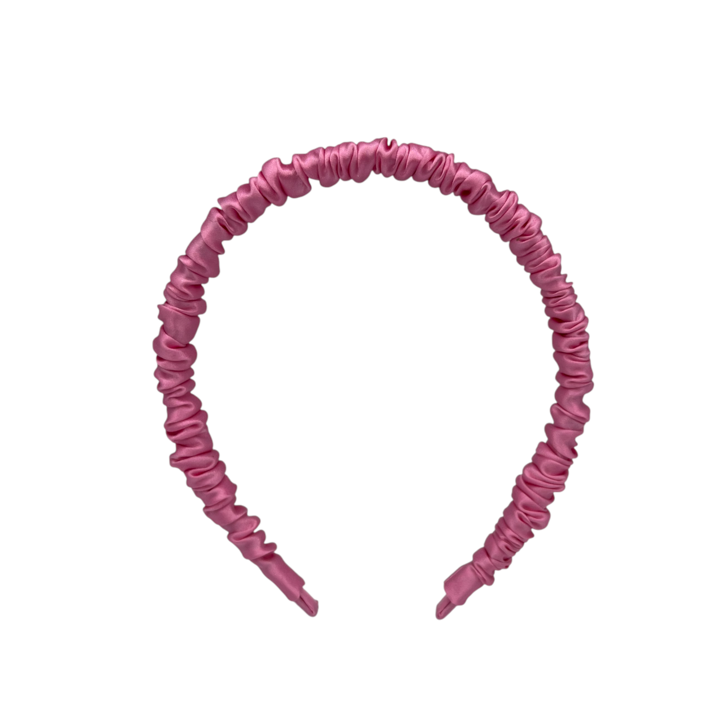 Ruched Satin Puff Headband - Hot Pink Basic Hot Pink Headband – Elena Honch Accessories main image 2