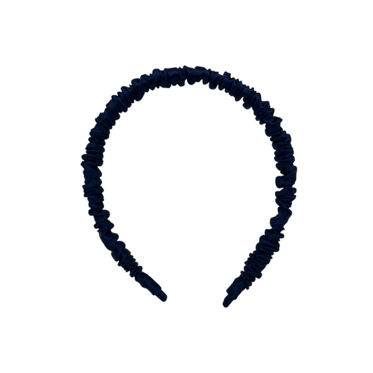 طوق الرأس الحريري الأساسي من دوفينز أوف نيويورك، باللون الأزرق الداكن