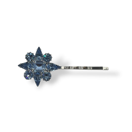 Icicle Bobby Pin featuring Pastel Blue Oversize Crystals - Rhodium