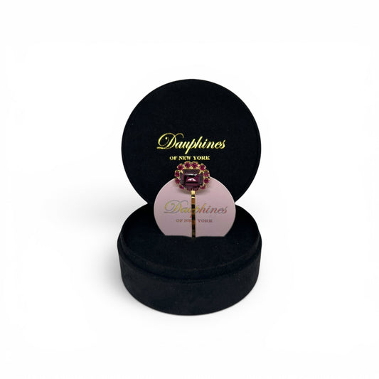 Imperial, Bobby Pin with Amethyst Centerpiece and Fuchsia Accents - 18K Gold