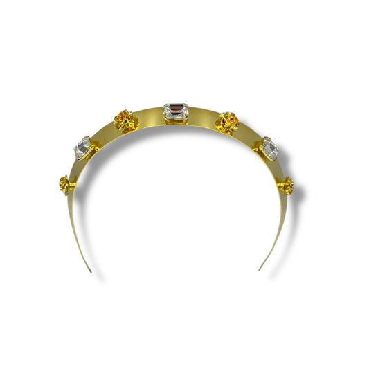 Mirror Garden Crown Headband - Clear/18K Gold