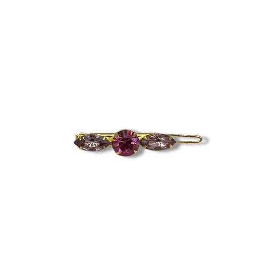 Pink Sky - Sparkling Lilac and Rose Swarovski Crystal Hair Barrette - 18K Gold