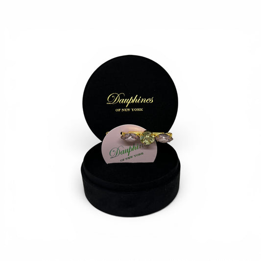 Primrose - Sparkling Lilac and Pastel Yellow Swarovski Crystal Hair Barrette - 18K Gold
