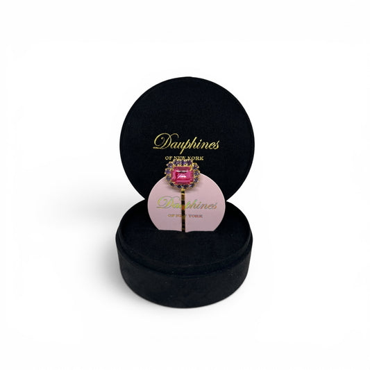 Royal Rose, Bobby Pin with Rose Centerpiece and Purple Accents - 18K Gold