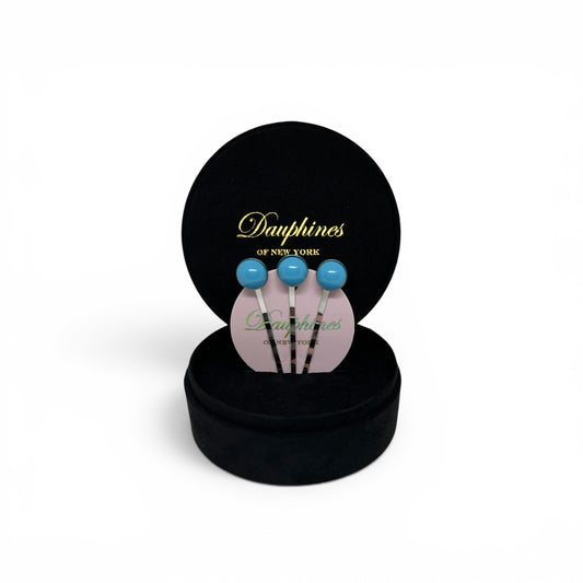 The Spotlight Bobby Pins, Set of Four - Turquoise Pearl / Silver