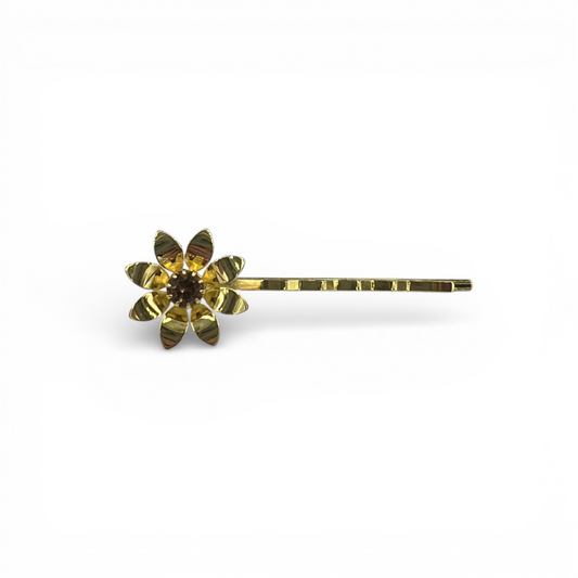 Sunflower Bobby Pin - 18K Gold