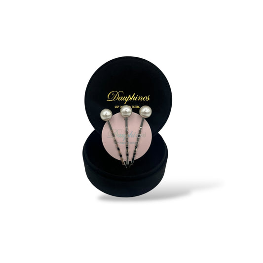 The Spotlight Bobby Pins, Set of Four - Classic Pearl / Silver