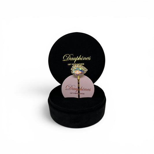 Classic Jewel Bobby Pin featuring Sparkling Swarovski Crystals - Iridescent/18K Gold