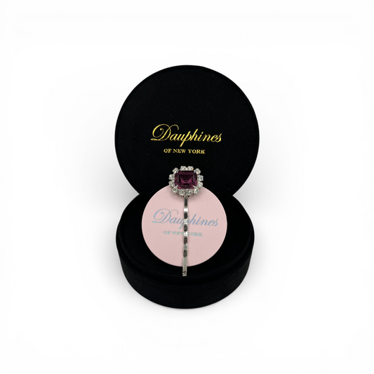 February (Amethyst) - The Birthstone Collection - Bobby Pin featuring Sparkling Swarovski Crystals - Amethyst/Silver