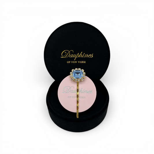 March (Aquamarine) - The Birthstone Collection - Bobby Pin featuring Sparkling Swarovski Crystals - Aquamarine/Gold