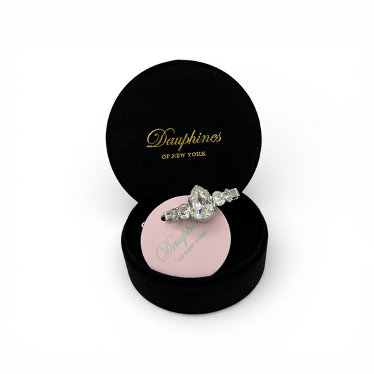 Once in a Lifetime Hair Barrette featuring Sparkling Swarovski Crystals - Silver