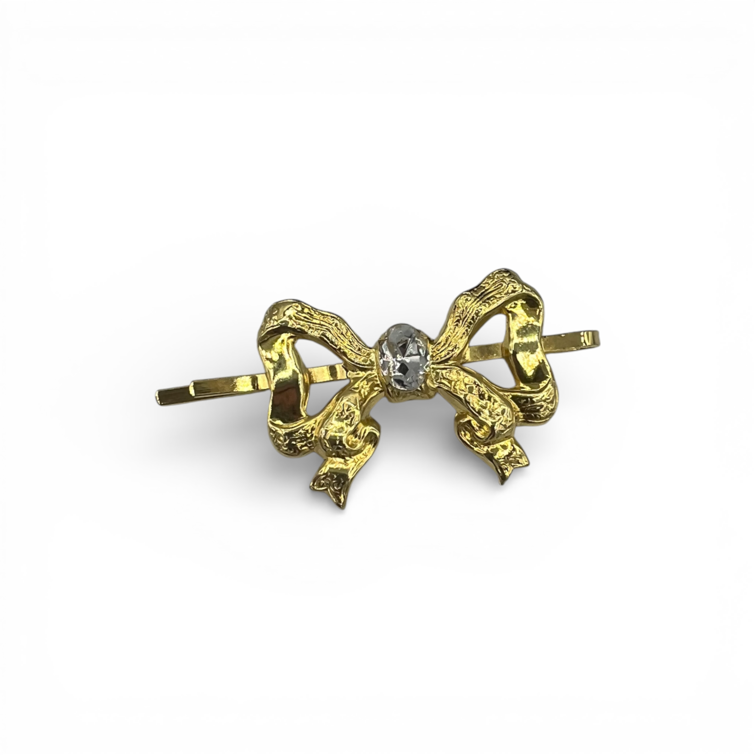 スワロフスキー PIONIER BOBBY AND PIERRE フィギュリン The Eloise Bobby Pin with Bow and Swarovski Crystal Accent - 18K