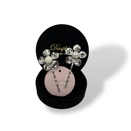 Hippie Chic Bobby Pins, Set of Two - Silver