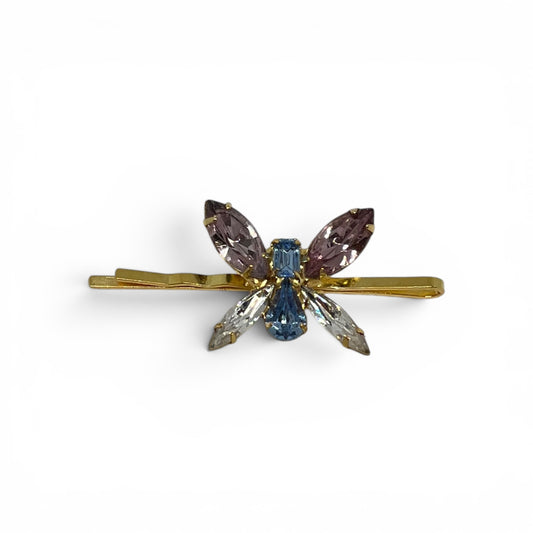 Periwinkle Crystal Butterfly Bobby Pin | Luxury Swarovski Crystal Hair Pin | Dauphines of New York