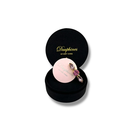 Pink Sky - Sparkling Lilac and Rose Swarovski Crystal Hair Barrette - 18K Gold