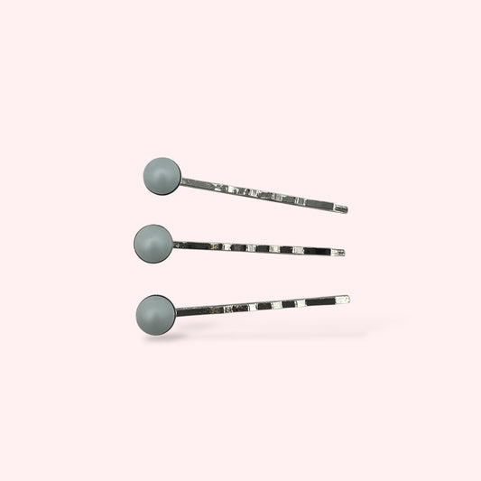 The Spotlight Bobby Pins, Set of Four - Pastel Blue Pearl / Silver