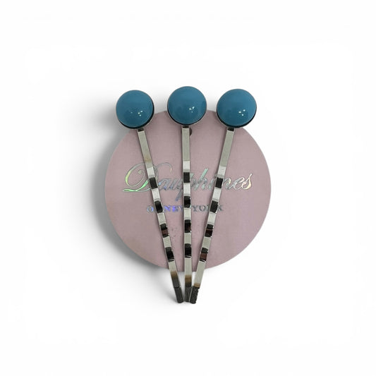 The Spotlight Bobby Pins, Set of Four - Turquoise Pearl / Silver