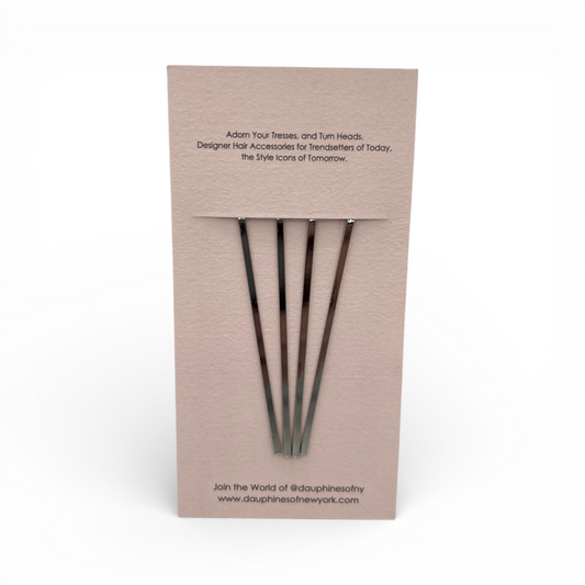 Sparkle Princess Crystal Bobby Pins, Set of Four - Opal / Silver