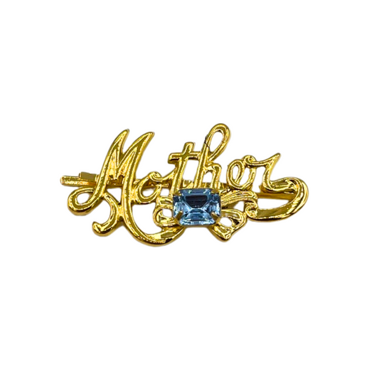 Just for Mom - 18K Gold Plated Bobby Pin, Blue