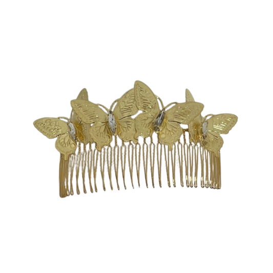 Secret Garden Oversize Hair Comb - Clear/18K Gold